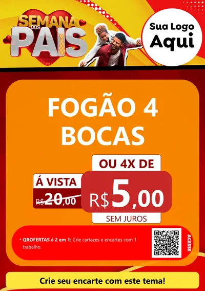 Modelo de Cartaz para Cartaz A4 Vertical com o tema Semana Dos Pais para Móveis e Eletro