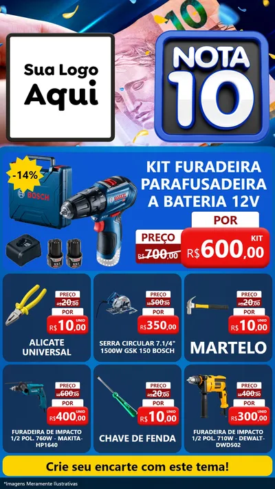 Modelo de Rede Social para Stories com o tema Nota 10 para Maquinas e Ferramentas