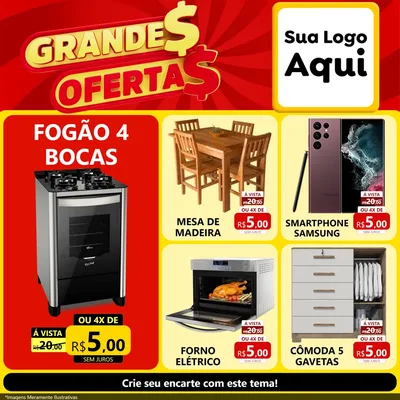 Modelo de Rede Social para Feed Facebook com o tema Grandes Ofertas para Móveis e Eletro