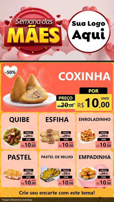 Modelo de Rede Social para Stories com o tema Semana das Mães para Salgadaria