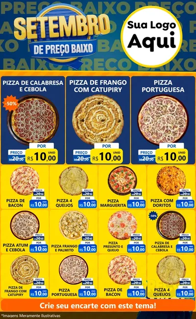 Modelo de Encarte para Encarte Grande com o tema Setembro De Preço Baixo para Pizzaria