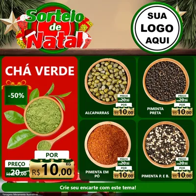 Modelo de Rede Social para Feed Facebook com o tema Sorteio de Natal para Produtos Naturais