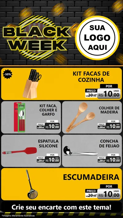 Modelo de TV para TV Vertical com o tema Black Week para Utilidades Domésticas