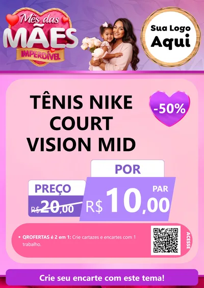 Modelo de Cartaz para Cartaz A4 Vertical com o tema Mês das Mães Imperdível para Calçados