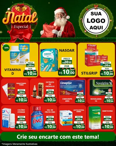 Modelo de Rede Social para Feed Instagram com o tema Natal Especial para Farmácia