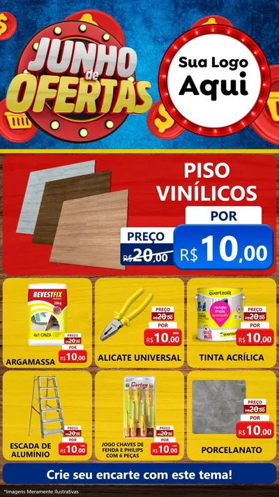 Modelo de Rede Social para Stories com o tema Junho de Ofertas para Material para Construção
