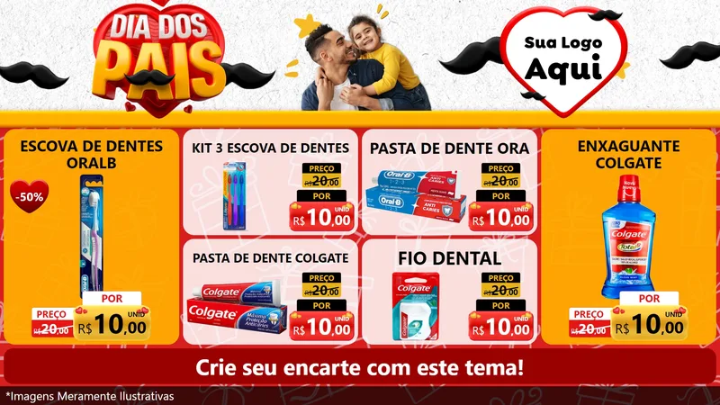 Modelo de TV para TV Horizontal com o tema Dia dos Pais para Higiene Pessoal