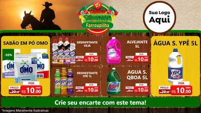 Modelo de TV para TV Horizontal com o tema Especial Semana Farroupilha para Produtos de Limpeza