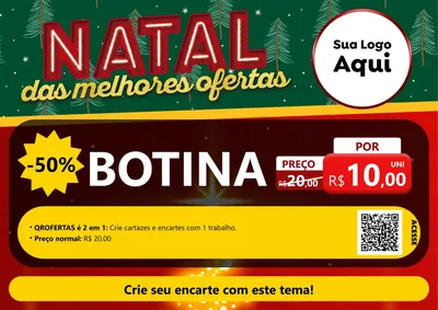 Modelo de Cartaz para Cartaz A4 Horizontal com o tema Natal das Melhores Ofertas para Agropecuária