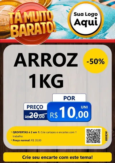 Modelo de Cartaz para Cartaz A4 Vertical com o tema Está Muito Barato para Supermercado