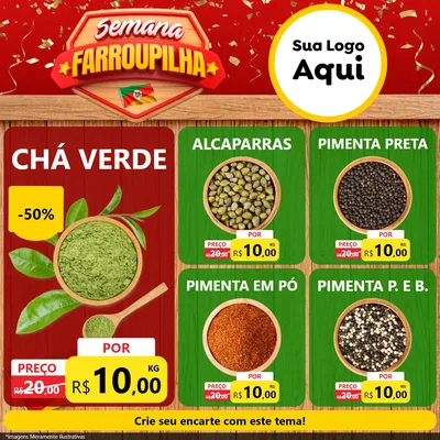 Modelo de Rede Social para Feed Facebook com o tema Semana Farroupilha para Produtos Naturais