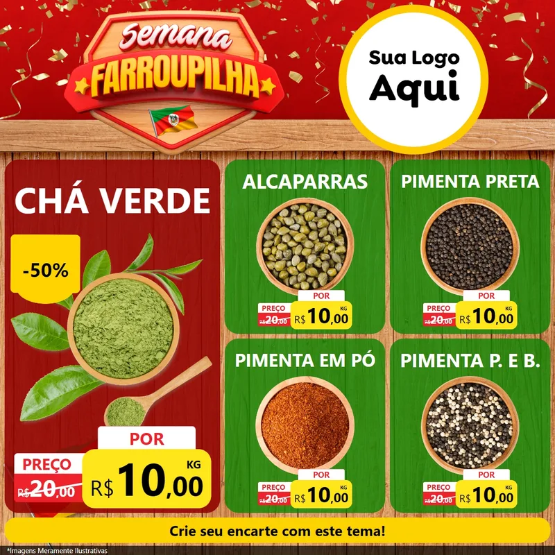 Modelo de Rede Social para Feed Facebook com o tema Semana Farroupilha para Produtos Naturais
