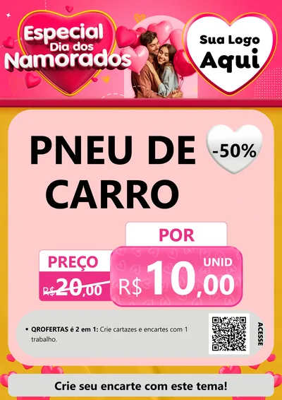 Modelo de Cartaz para Cartaz A4 Vertical com o tema Especial Dia dos Namorados para Auto peças