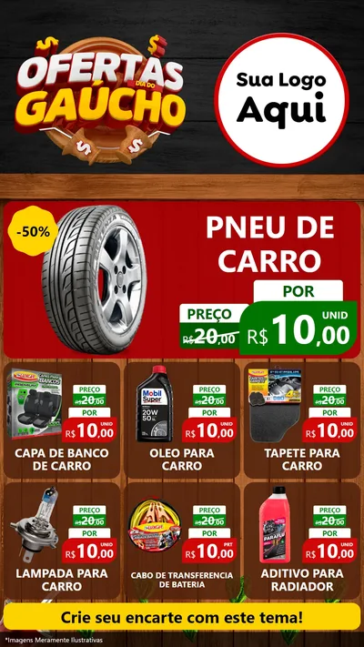 Modelo de Rede Social para Stories com o tema Ofertas Dia do Gaúcho para Auto peças