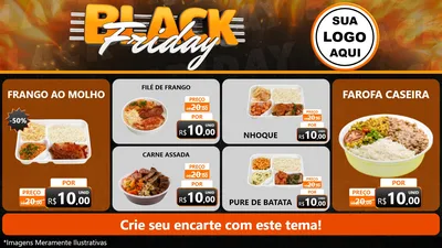 Modelo de TV para TV Horizontal com o tema Black Friday para Restaurante