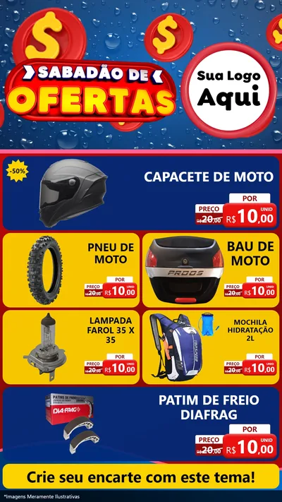 Modelo de TV para TV Vertical com o tema Sabadão de Ofertas para Moto peças