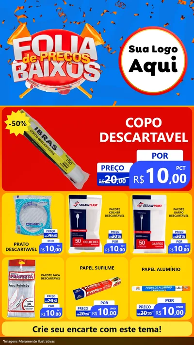 Modelo de Rede Social para Stories com o tema Folia de Preços Baixos para Embalagens