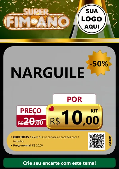 Modelo de Cartaz para Cartaz A4 Vertical com o tema Super Fim de Ano para Tabacaria