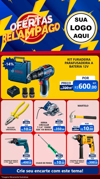 Modelo de Rede Social para Stories com o tema Ofertas Relâmpago para Maquinas e Ferramentas