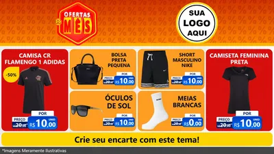 Modelo de TV para TV Horizontal com o tema Ofertas do Mês para Roupas e acessórios