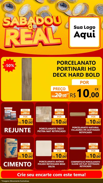 Modelo de Rede Social para Stories com o tema Sabadou do Real para Pisos e revestimentos