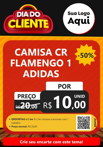 Modelo de Cartaz para Cartaz A4 Vertical com o tema Dia do Cliente para Roupas e acessórios