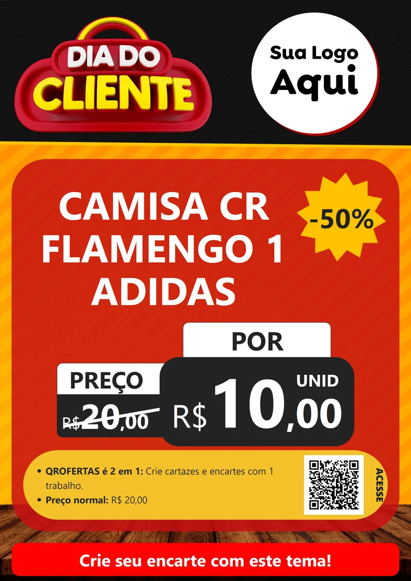 Modelo de Cartaz para Cartaz A4 Vertical com o tema Dia do Cliente para Roupas e acessórios