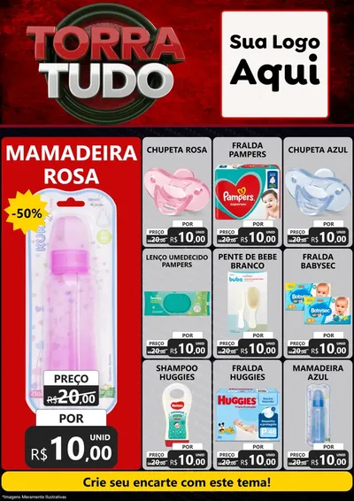 Modelo de Encarte para Encarte A4 Vertical com o tema Torra Tudo para Bebês