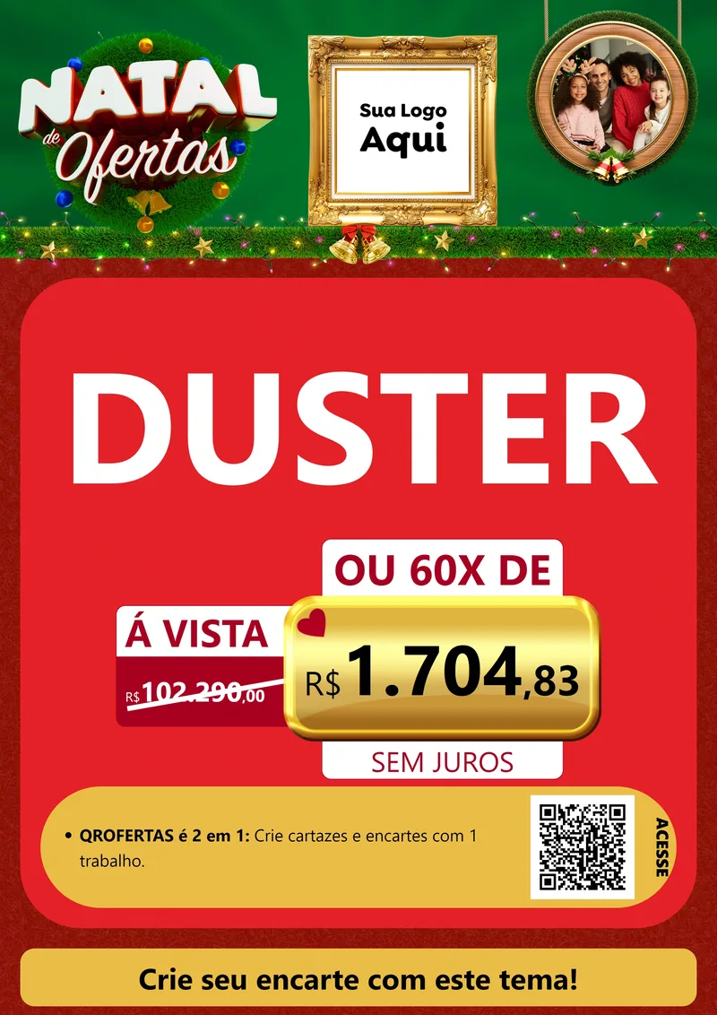 Modelo de Cartaz para Cartaz A4 Vertical com o tema Natal de Ofertas para Concessionaria de Carros