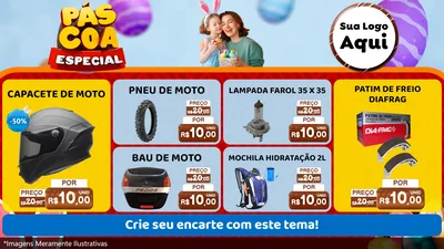 Modelo de TV para TV Horizontal com o tema Páscoa Especial para Moto peças