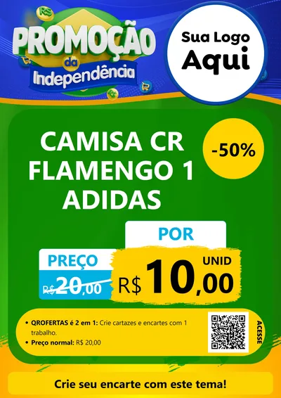 Modelo de Cartaz para Cartaz A4 Vertical com o tema Promoção da Independência para Roupas e acessórios
