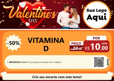 Modelo de Cartaz para Cartaz A4 Horizontal com o tema Valentine's Day para Farmácia