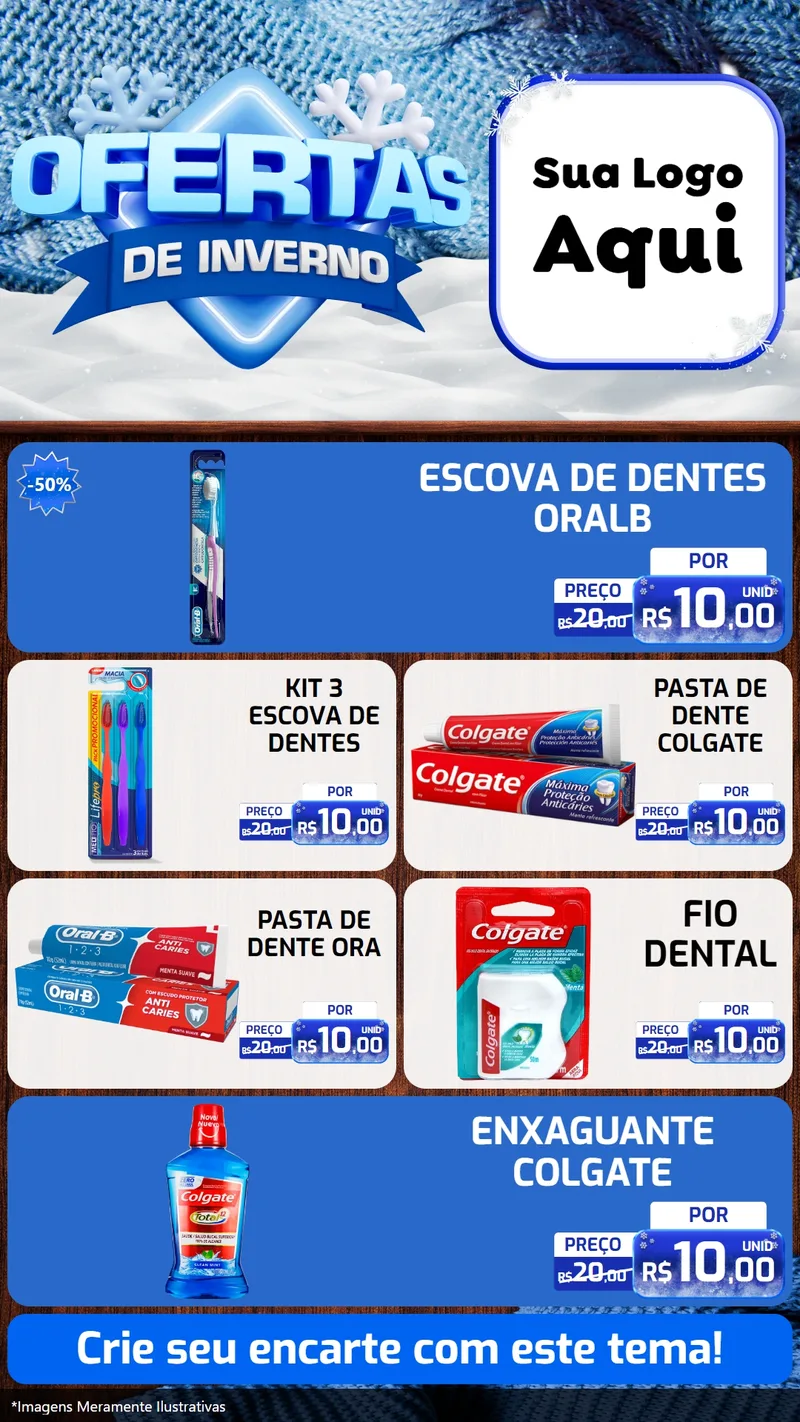 Modelo de TV para TV Vertical com o tema Ofertas de Inverno para Higiene Pessoal