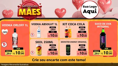 Modelo de TV para TV Horizontal com o tema Semana das Mães para Distribuidora de bebidas