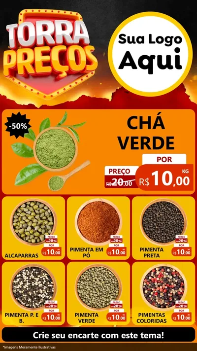 Modelo de Rede Social para Stories com o tema Torra Preços para Produtos Naturais