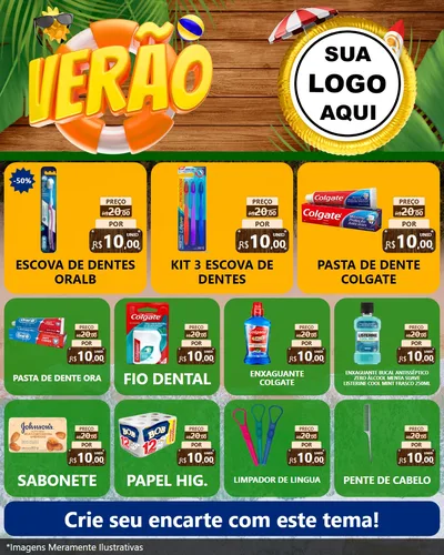 Modelo de Rede Social para Feed Instagram com o tema Verão para Higiene Pessoal