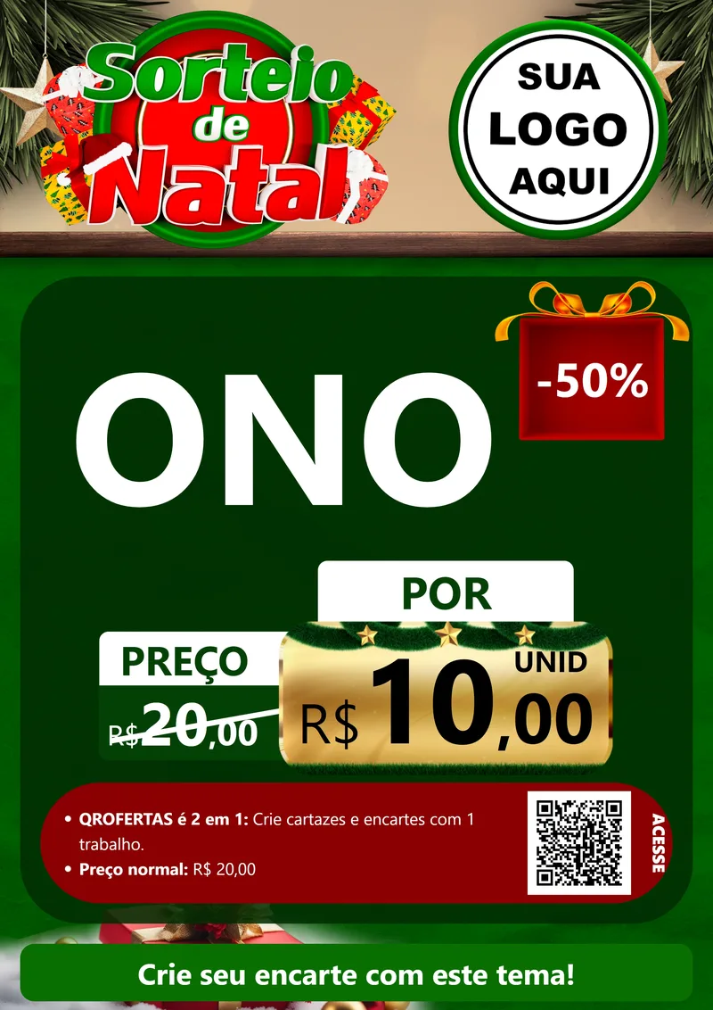 Modelo de Cartaz para Cartaz A4 Vertical com o tema Sorteio de Natal para Óticas