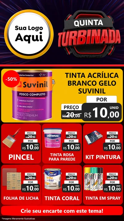Modelo de Rede Social para Stories com o tema Quinta Turbinada para Tintas e Ferramentas