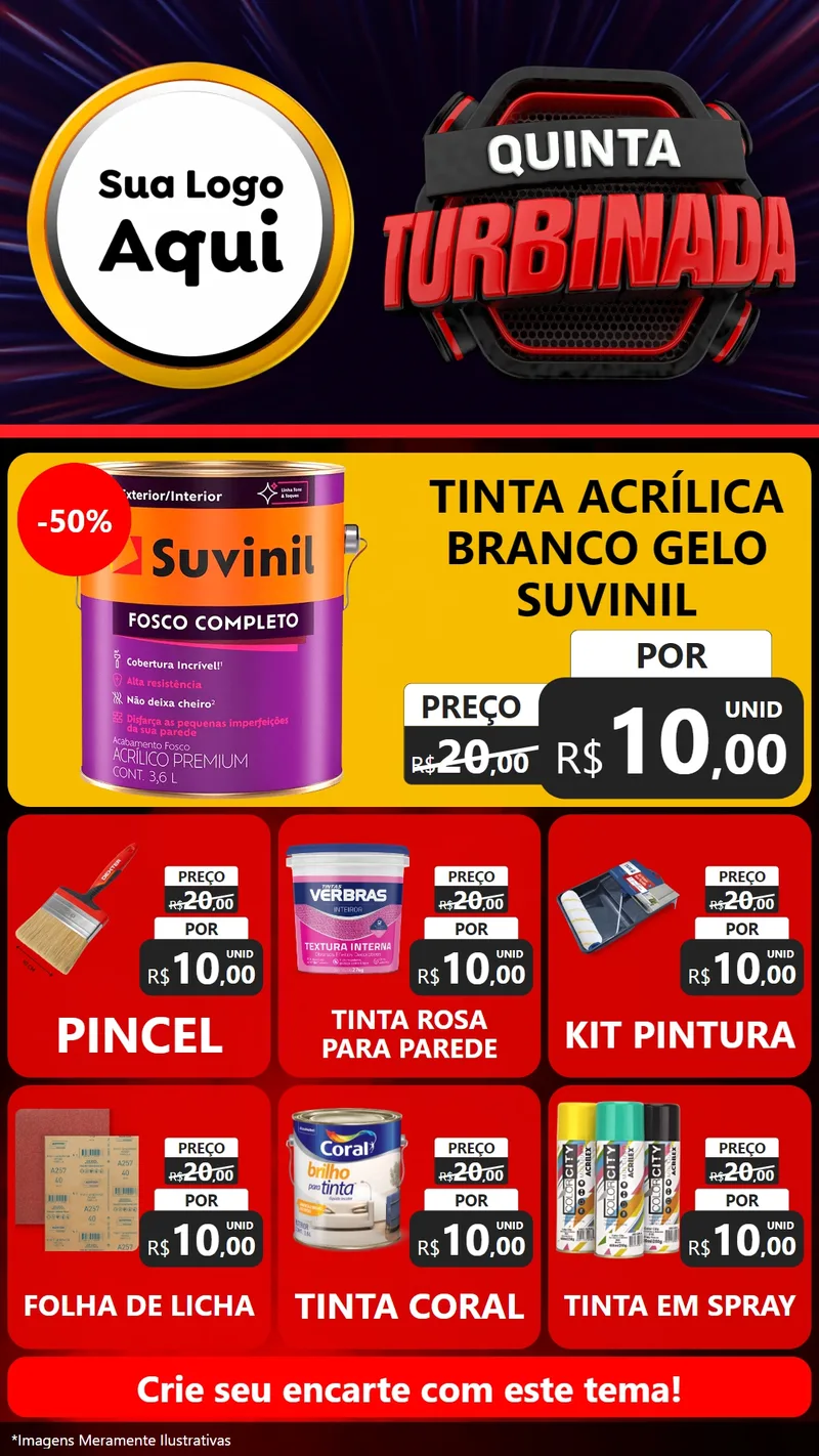 Modelo de Rede Social para Stories com o tema Quinta Turbinada para Tintas e Ferramentas
