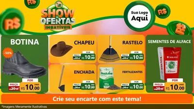 Modelo de TV para TV Horizontal com o tema Show de Ofertas Imbatíveis para Agropecuária