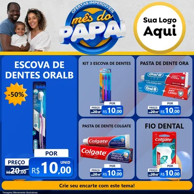 Modelo de Rede Social para Feed Facebook com o tema Ofertas Imperdíveis Mês Do Papai para Higiene Pessoal