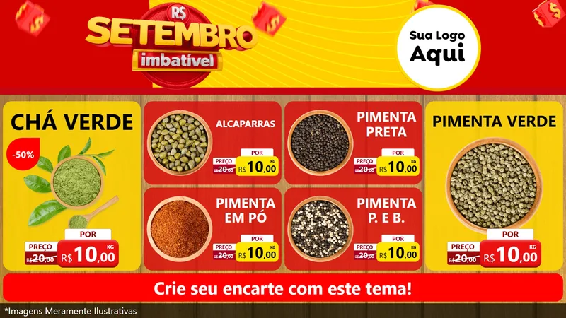 Modelo de TV para TV Horizontal com o tema Setembro Imbatível para Produtos Naturais