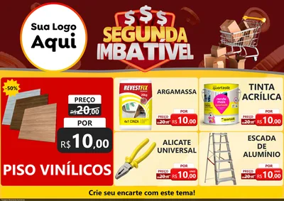 Modelo de Encarte para Encarte A4 Horizontal com o tema Segunda Imbatível para Material para Construção