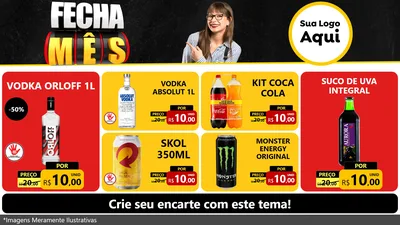 Modelo de TV para TV Horizontal com o tema Fecha Mês para Distribuidora de bebidas