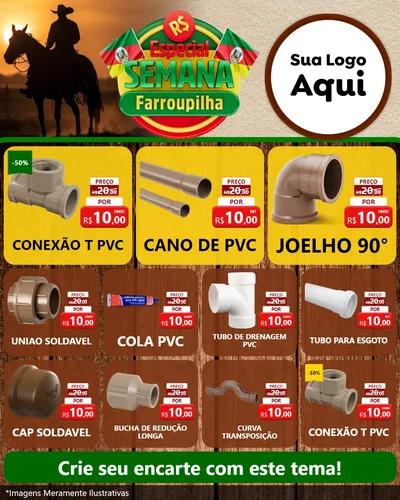 Modelo de Rede Social para Feed Instagram com o tema Especial Semana Farroupilha para Tubos e conexões