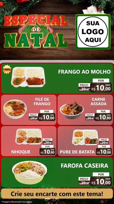 Modelo de TV para TV Vertical com o tema Especial de Natal para Restaurante