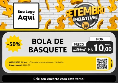Modelo de Cartaz para Cartaz A4 Horizontal com o tema Setembro Imbatível para Artigos Esportivos