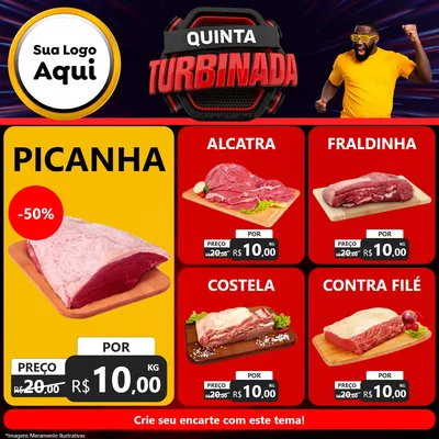 Modelo de Rede Social para Feed Facebook com o tema Quinta Turbinada para Açougue