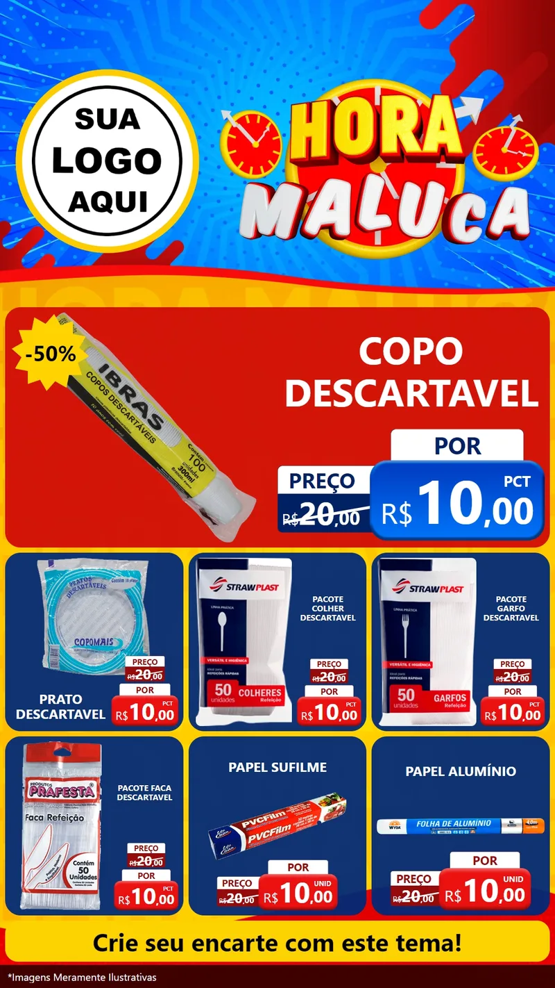 Modelo de Rede Social para Stories com o tema Hora Maluca para Embalagens