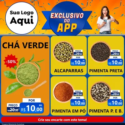 Modelo de Rede Social para Feed Facebook com o tema Exclusivo do Aplicativo para Produtos Naturais